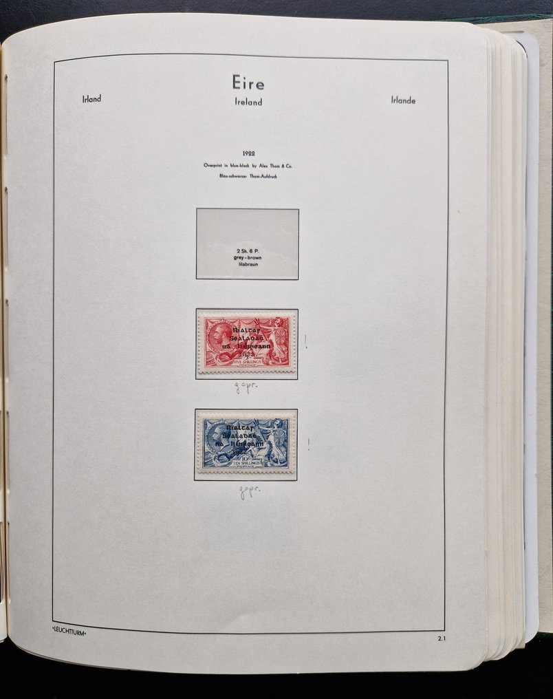 Ιρλανδία 1922/1992 - Προηγμένα, συμπεριλαμβανομένων πιστοποιητικών ή προσωπικών σημειώσεων σε επενδυμένο άλμπουμ - Michel #1.0