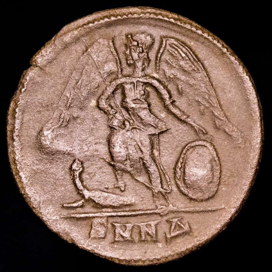 Roman Empire. Constantine I (AD 306-337). Follis Nicomedia mint. 307-337 A.D. Victory, holding sceptre, resting hand upon shield and with head left.  (No reserve price) #1.0