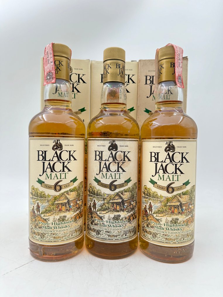 Black Jack 6 years old Malt - b. 1980s - 750ml - 3 bottles #1.0