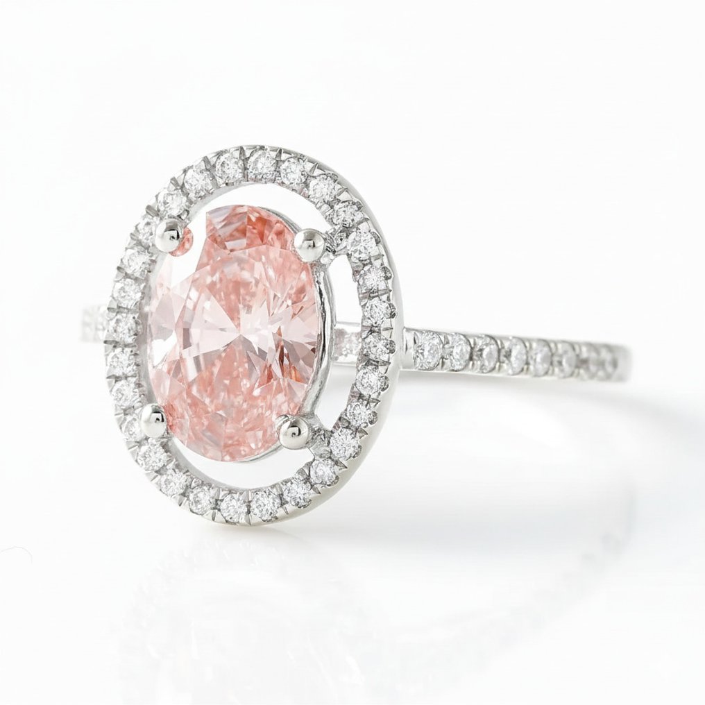 Sormus - 14 kt. Valkokulta - 3.70ct. tw. Timantti (Laboratoriossa kasvatettu) - Timantti #2.1