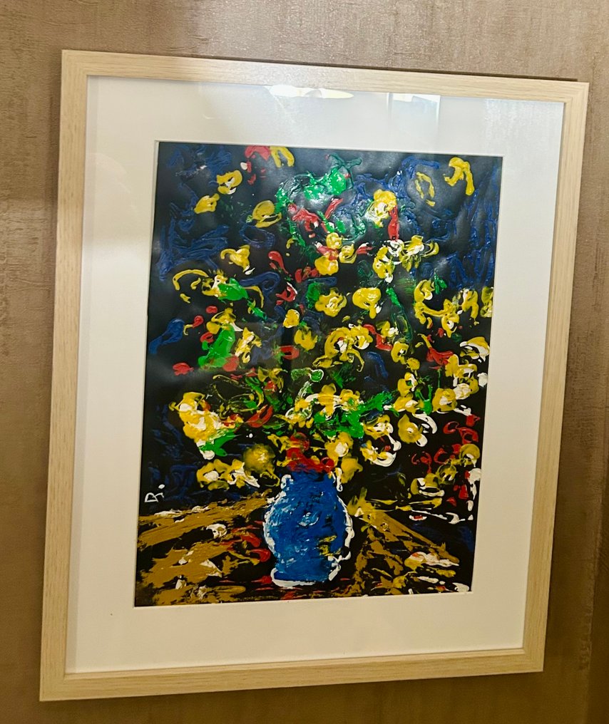 Julien Danaux (ARTDANAUX) - Fleurs dans un vase bleu #4.3