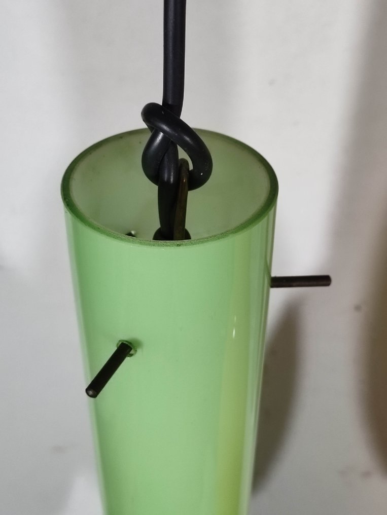 Κρεμαστό φωτιστικό - Μαργαριταρένιο κρεμαστό φωτιστικό με χειροποίητο γυάλινο κρεμαστό φωτιστικό. - χρωματιστό γυαλί - Ομάδα από κρεμαστά φωτιστικά #4.3