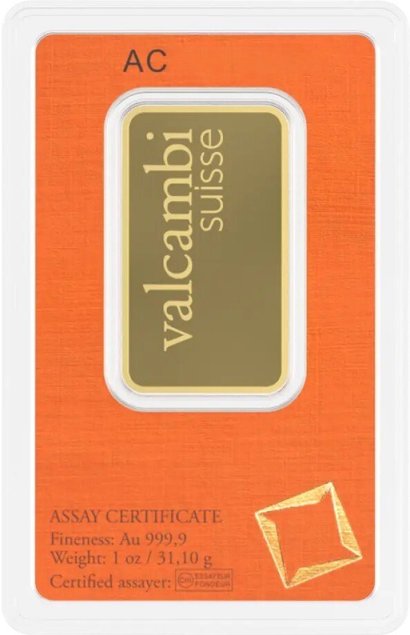 1 Troy Ounce - Gold .999 - Valcambi - Sealed & with certificate #1.0