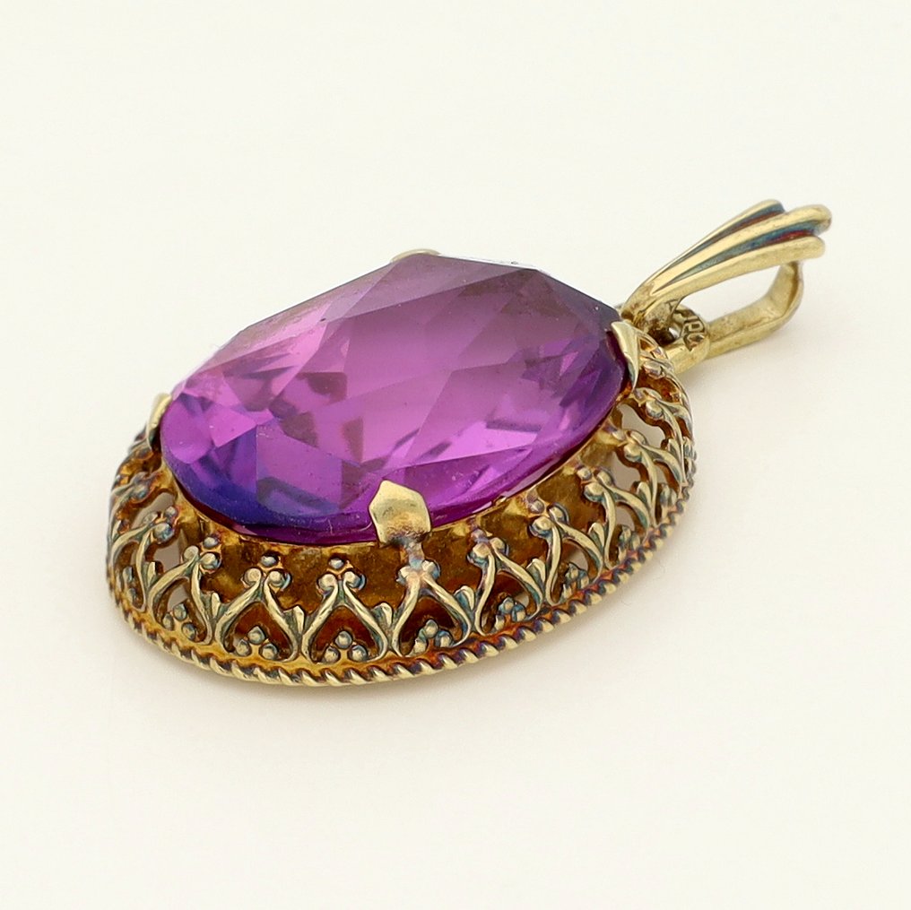 墜飾 - 14 克拉 黃金 藍寶石 #3.2