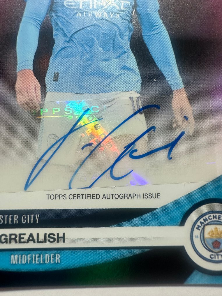 2023 Topps Manchester City Team Set Jack Grealish Auto / 99 Card - Impecable (I) #3.2
