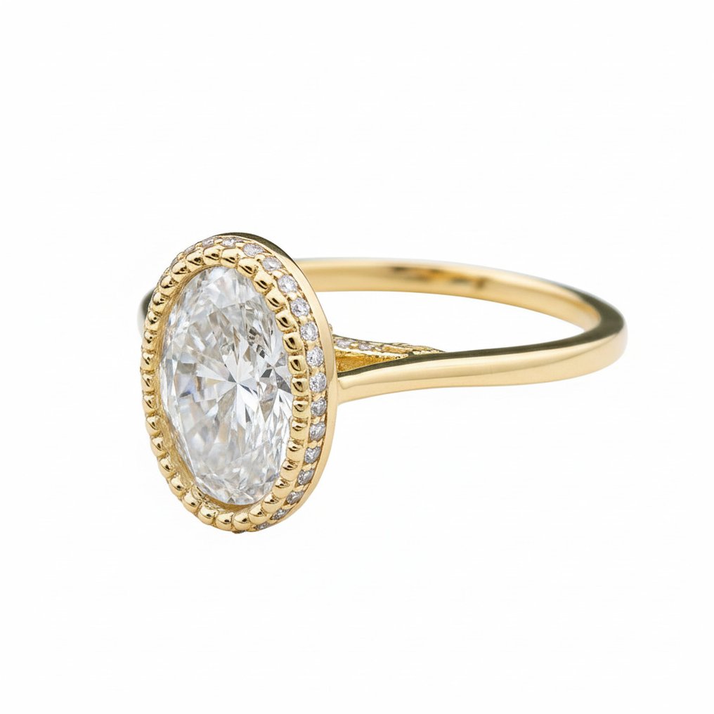 Sormus - 14 kt. Keltakulta - 3.11ct. tw. Timantti (Laboratoriossa kasvatettu) - Timantti #4.3