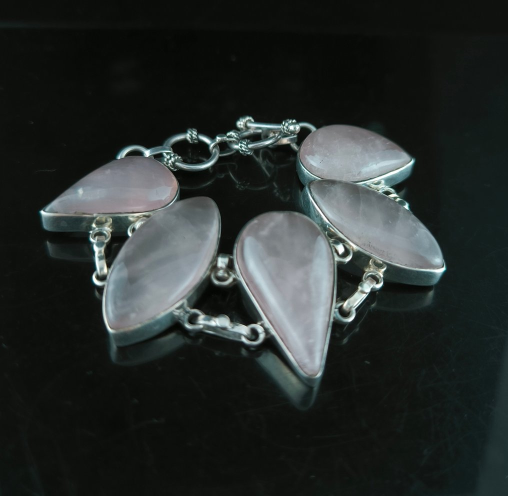 Quartzo - Prata - Bracelete - Rosa Plata de Ley #2.1