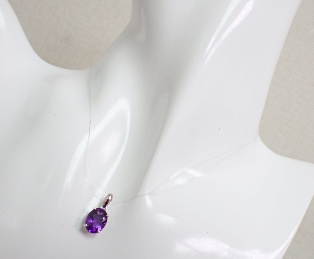 χωρίς τιμή ασφαλείας - Κρεμαστό κόσμημα - 18 καράτια Λευκός χρυσός -  1.31ct. tw. Αμέθυστος - Χωρίς ελάχιστη τιμή #2.1