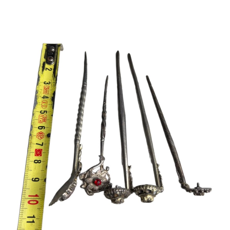 Ezüst - Ékszer tű - Antik oszmán hajtűk #4.3