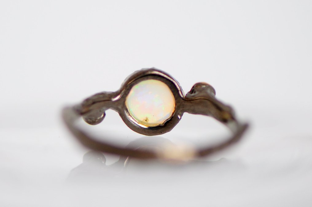 925 ασήμι μαύρο ροδιωμένο - όπαλ - τοπάζ - Δαχτυλίδι #4.3