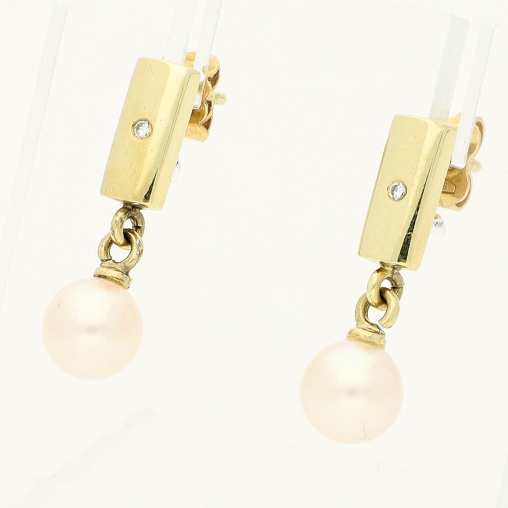 没有保留价 - 耳环 - 14K包金 黄金 - 珍珠 #1.0