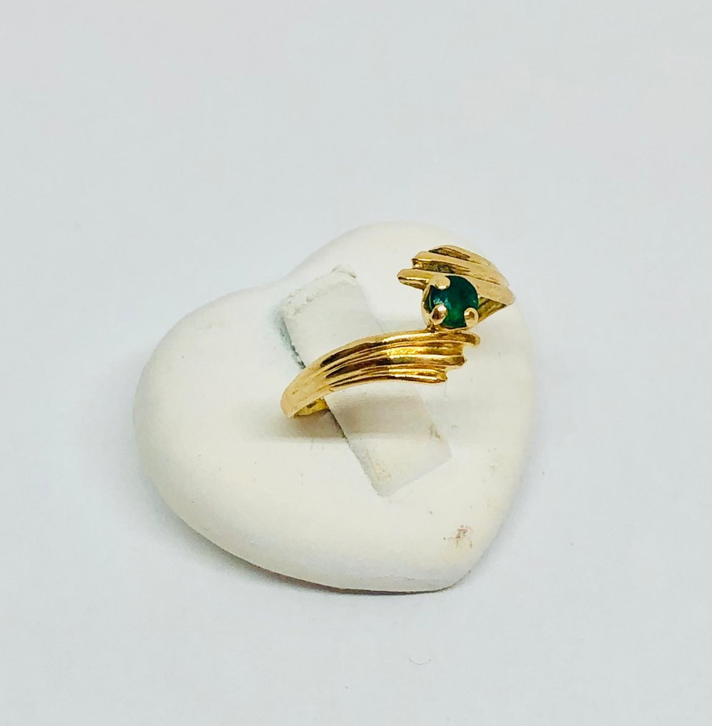 没有保留价 - 戒指 - 18K包金 黄金 祖母绿 #2.1