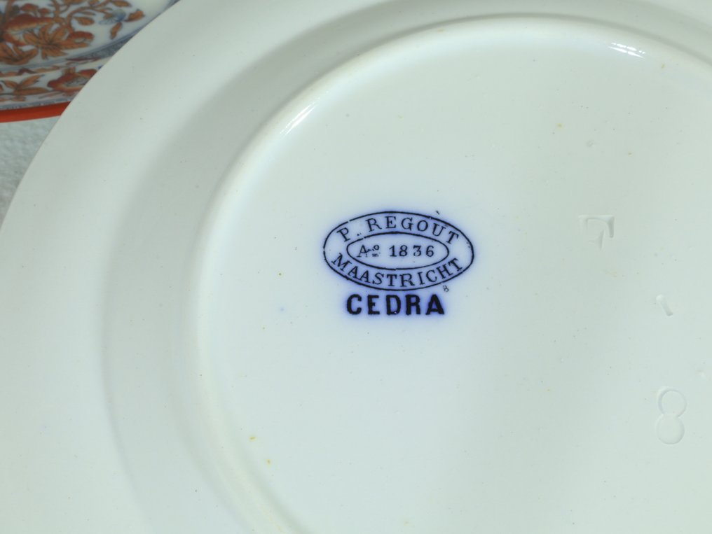 Petrus Regout - Piatto grande da portata (12) - Cedra - Porcellana color crema - Servizio da 12 piatti #4.3