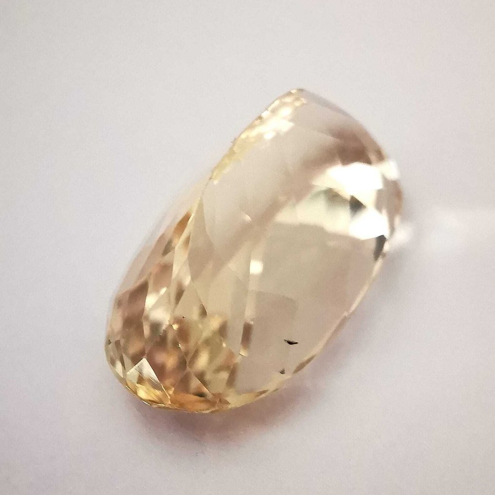 Zonder minimumprijs Spodumeen - 19.07 ct - Antwerp Laboratory for Gemstone Testing (ALGT) - Geel, vage roze #2.1