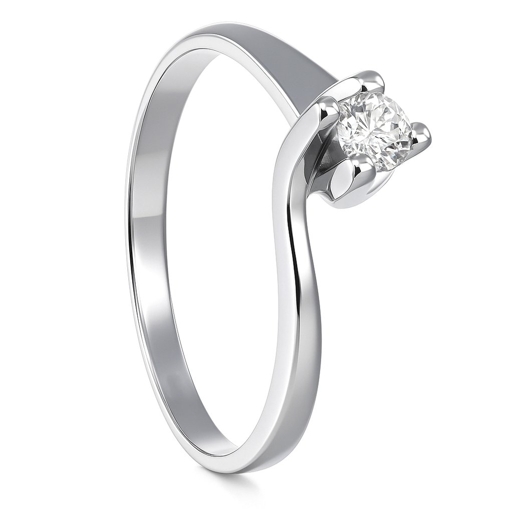 Δαχτυλίδι - 18 καράτια Λευκός χρυσός - 0.20ct. tw. Διαμάντι (Φυσικό) #1.0