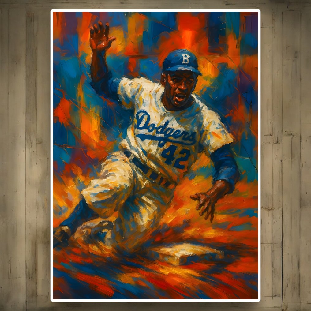 AT9 - [Canvas XL] Jackie Robinson – Oil Painting Tribute #1.0