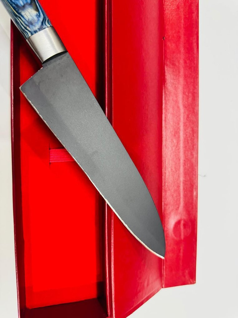 Μαχαίρι κουζίνας - Ιαπωνικό μαχαίρι Santuko (092) - Μη σιδηρός, χειρολαβή από εξωτικά ξύλα με κουτί. - Ιαπωνία - Ιαπωνικό μαχαίρι Santuko #4.3