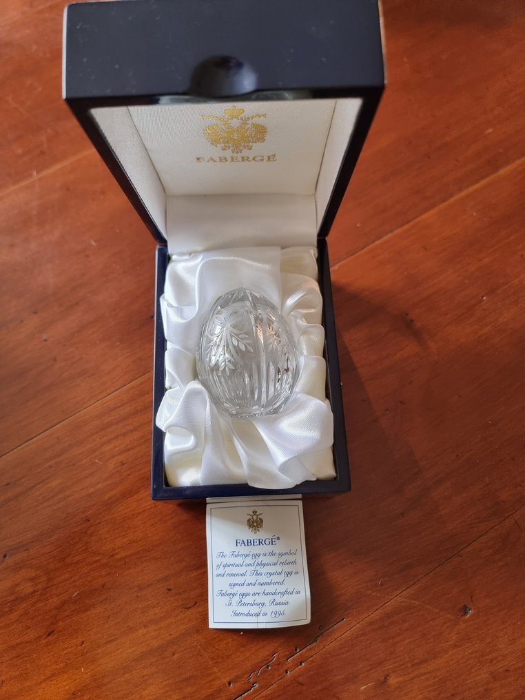 Fabergé egg - crystal egg and gold plaque - Crystal #1.0