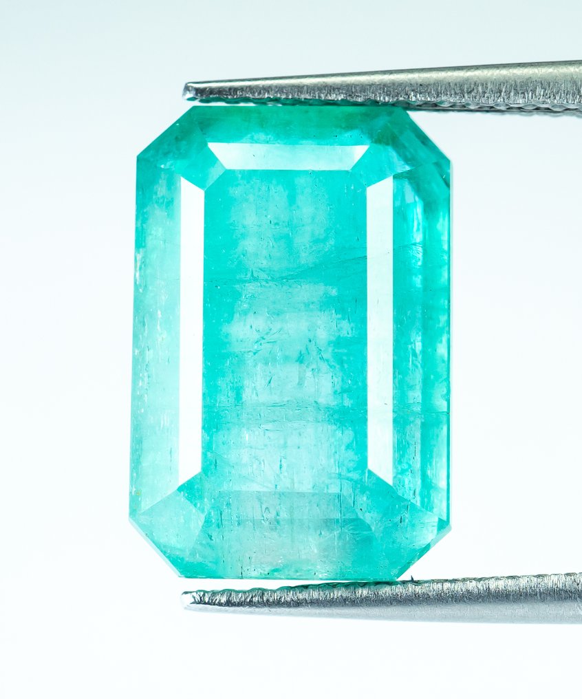 沒有保留價 祖母綠  - 8.52 ct - Bellerophon Gemlab - 蓝绿色（尼日利亚） #1.0