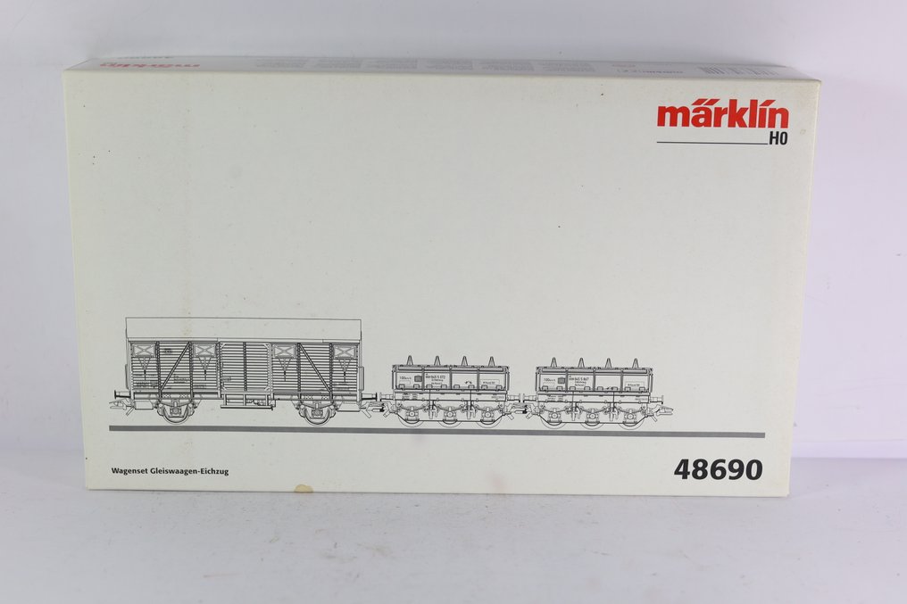 Märklin H0 - 48690 - Zestaw modeli wagonu towarowego (1) - Trójczęściowy zestaw wagonów kalibracyjnych do kalibracji punktów ważenia - DB #1.0