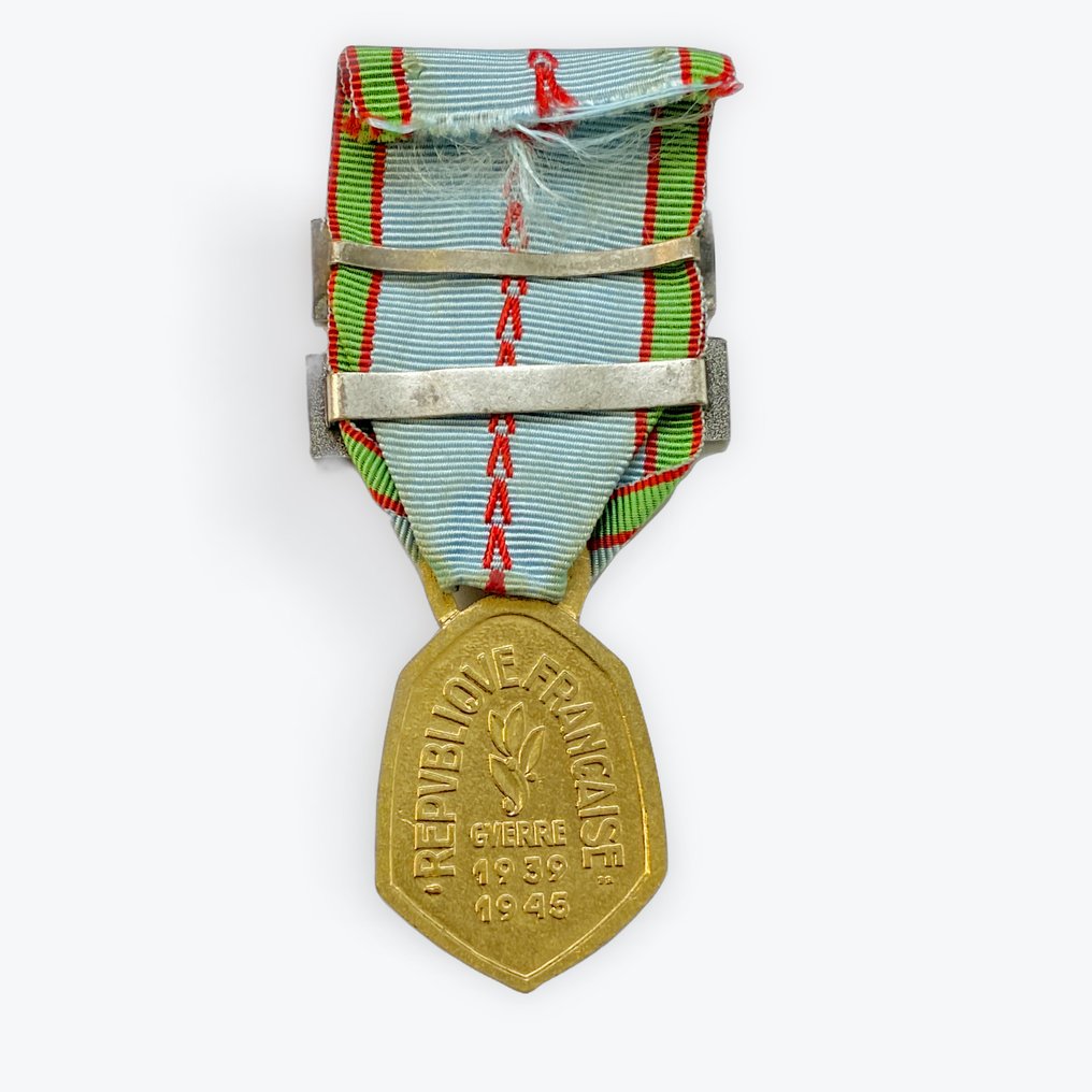 法国 - 军事勋章 - 1939-1945年战争纪念章，带有两个别针 #2.1