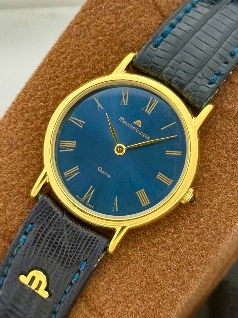 Maurice Lacroix - Sem preço de reserva - 18K GP Roman Numerals Deep Blue Dial Ladies Dress Watch - 56107 - Senhora - 1990-1999 #1.0