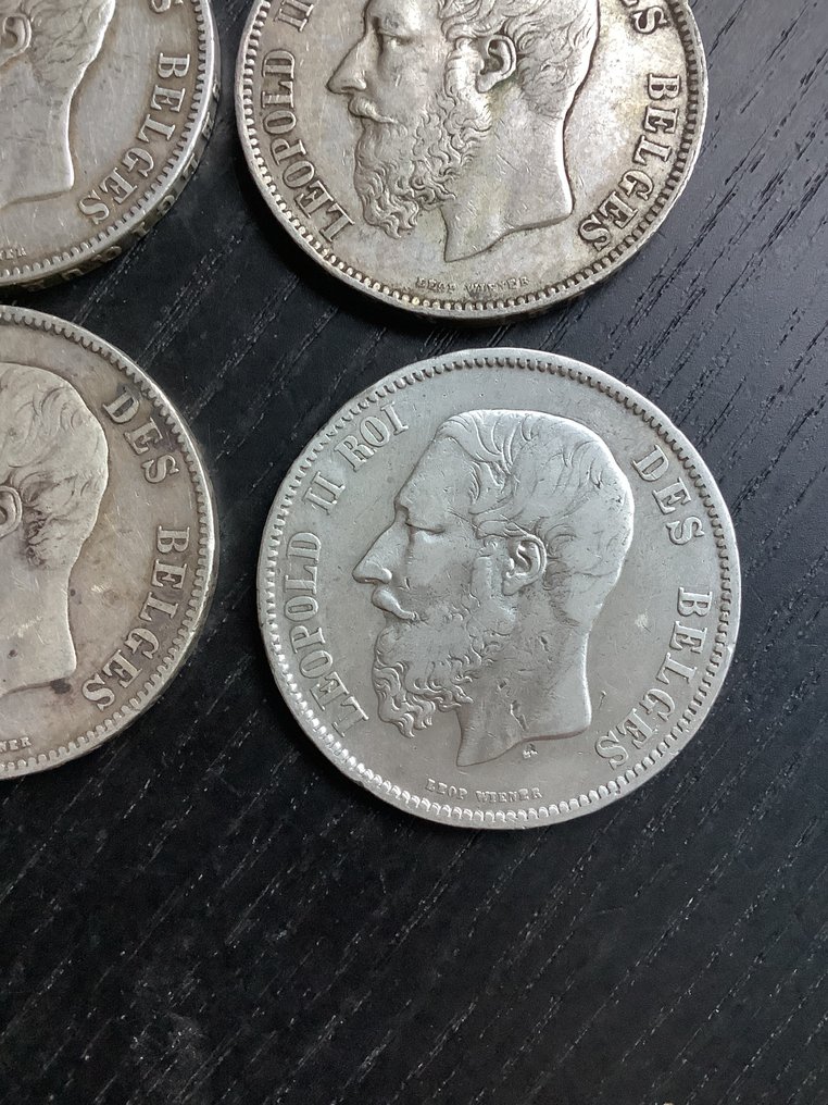 België. Leopold II. 5 Francs 1869 (Zonder minimumprijs) #4.3