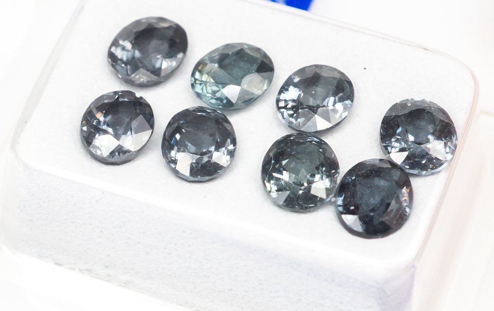 没有保留价 - 8 pcs  尖晶石  - 3.48 ct - 安特卫普宝石检测实验室（ALGT） - 青绿色 #2.1