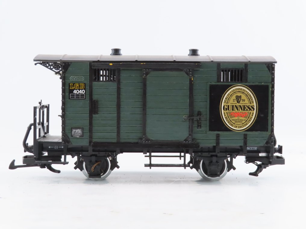 LGB G - 4034 - Επιβατικό τρένο μοντελισμού (1) - 2-αξονική κλειστή εμπορευματοφόρα καρότσα, ήχος - Privaat, Guinness #1.0