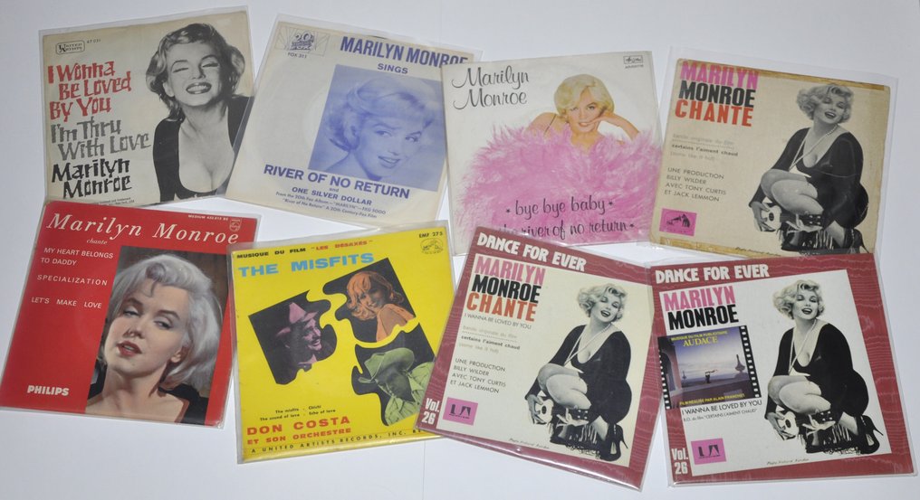 Marilyn Monroe - Curated collection with 18 x 7" singles + 1 special CD + 4 x 7" singles with Marilyn artwork - Multiple titles - 7" EP - 1959 #1.0