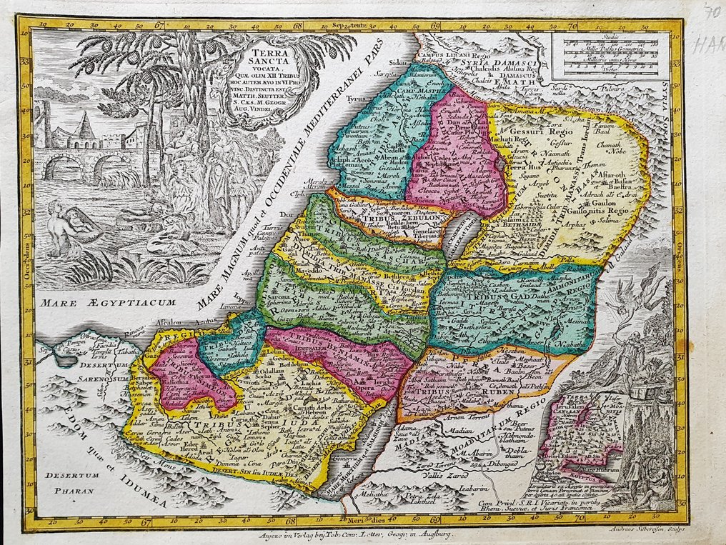 亚洲 - 以色列 / 中东 / 小亚细亚 / 巴勒斯坦 / 耶路撒冷; Matthaus Seutter / C. Lotter - Terra Sanctae - 1721-1750 #1.0