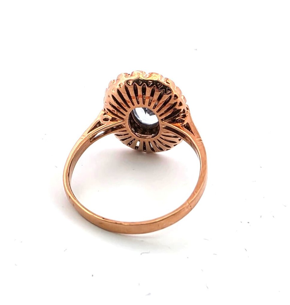 沒有保留價 - 戒指 - 9 節 玫瑰金, 銀 黃玉 - 鉆石 #4.3