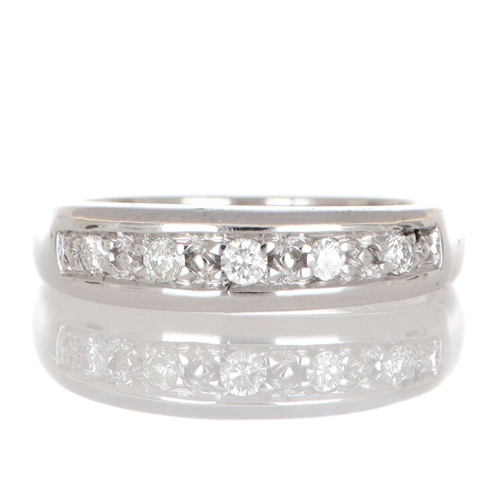 χωρίς τιμή ασφαλείας - Δαχτυλίδι - 18 καράτια Λευκός χρυσός Διαμάντι (Φυσικό) #1.0