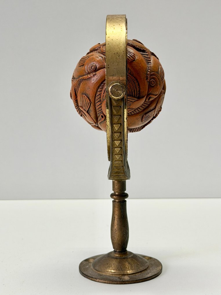 Den Haan Rotterdam B.V. - 雕刻, M.C. Escher Bol met Vissen - 20 cm - 黃銅 #3.2