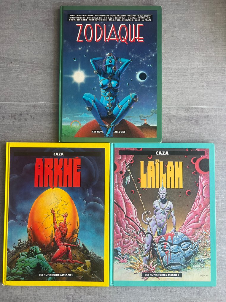Caza - Zodiaque + Lailah + Arkhé + poster - 3x C - EO/2ème édition - 3 Album - 1983/1988 #1.0