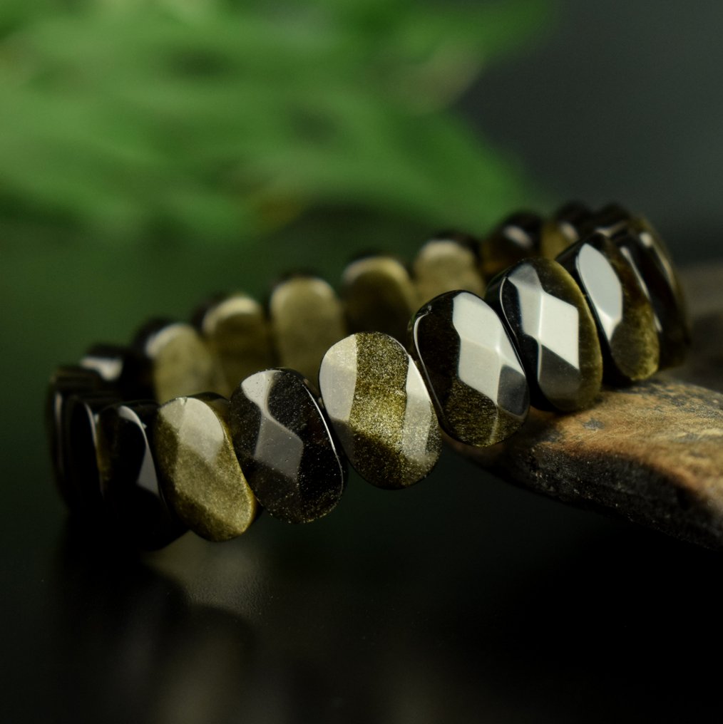 Obsidian Goldene irideszierende Obsidian - Edelsteinqualität - Breite: 15 mm- 27.8 g #1.0