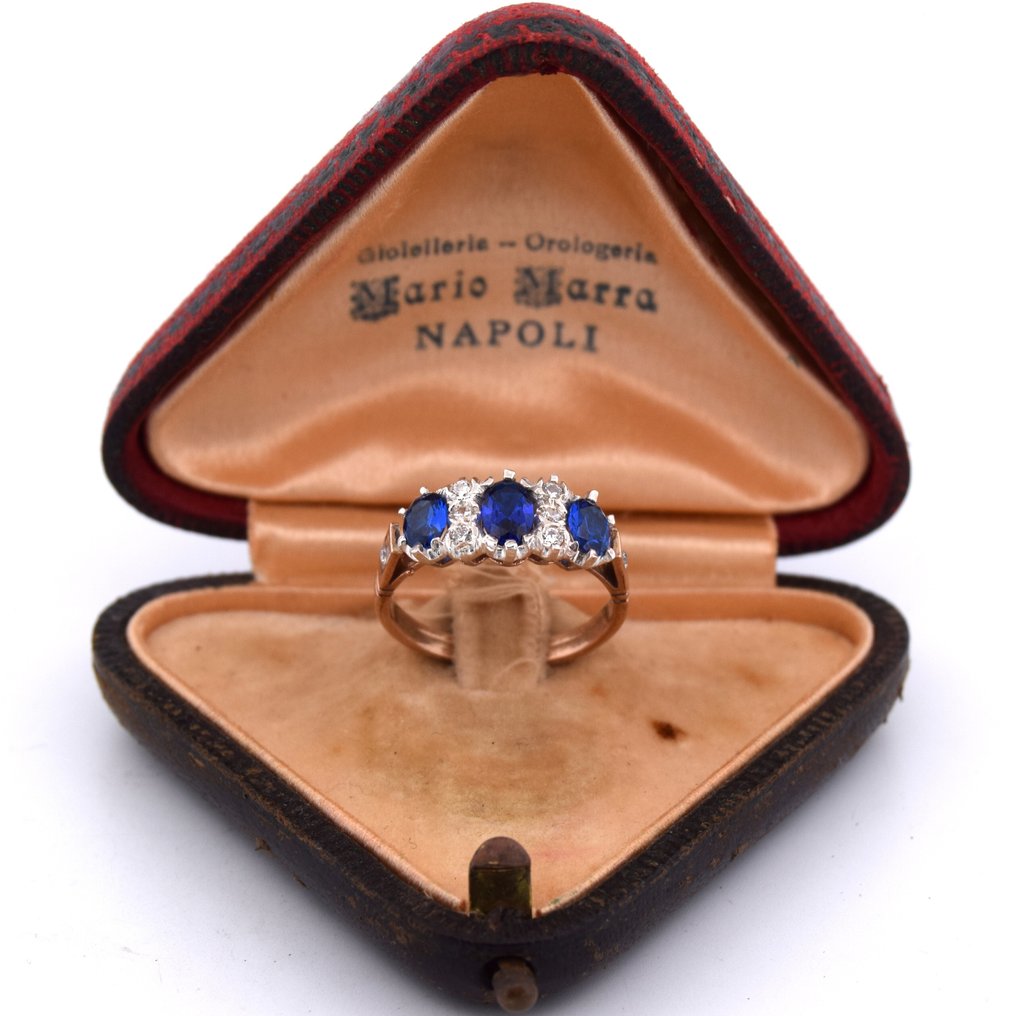 Zonder minimumprijs - Armring - 9 kt. Roségoud -  0.86ct. tw. Saffier - Diamant #1.0