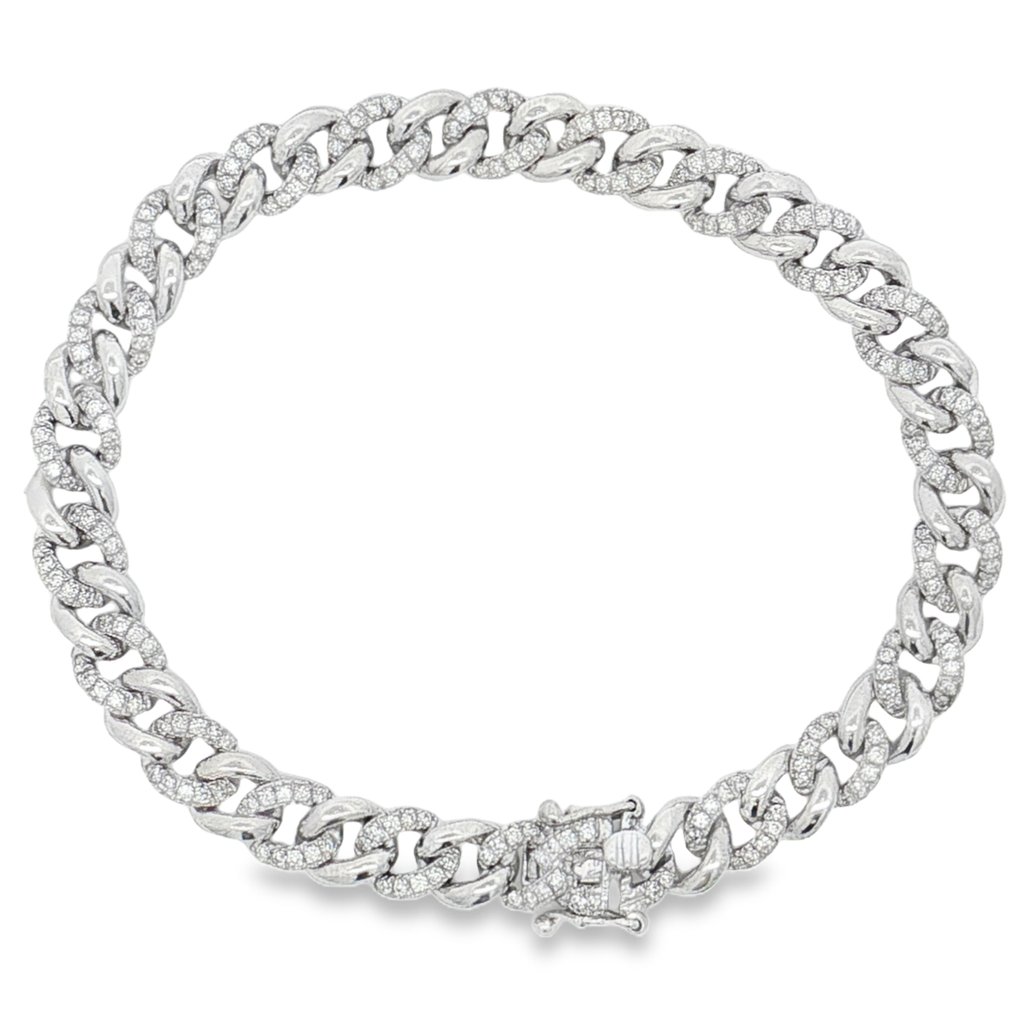 手鈪 - 18 克拉 白金 - 0.91ct. tw. 鉆石 (天然) #1.0