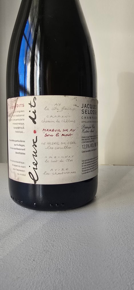 Jacques Selosse, Lieux-dits "Sous le Mont" Mareuil-sur-ay. - Champán Premier Cru, Blanc de Noirs, Extra Brut - 1 Botella (0,75 L) #1.0