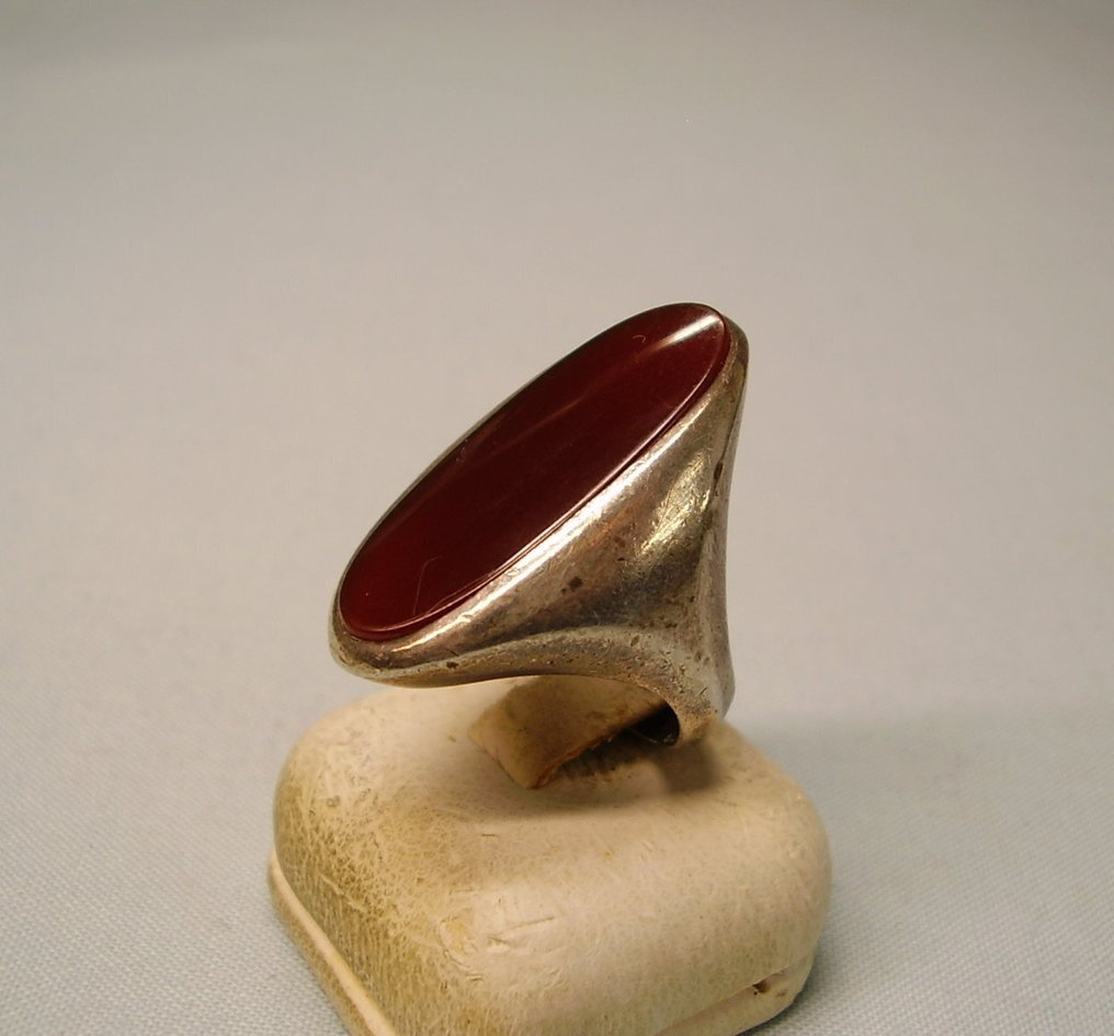 Zonder minimumprijs - Ring Zilver - 18.00ct. tw. Carneool - Massief goudsmedenwerk #4.3
