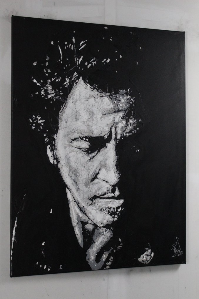 Bruce Springsteen - handpainted and signed - by artist Vincent Mink. - Portrait #1.0