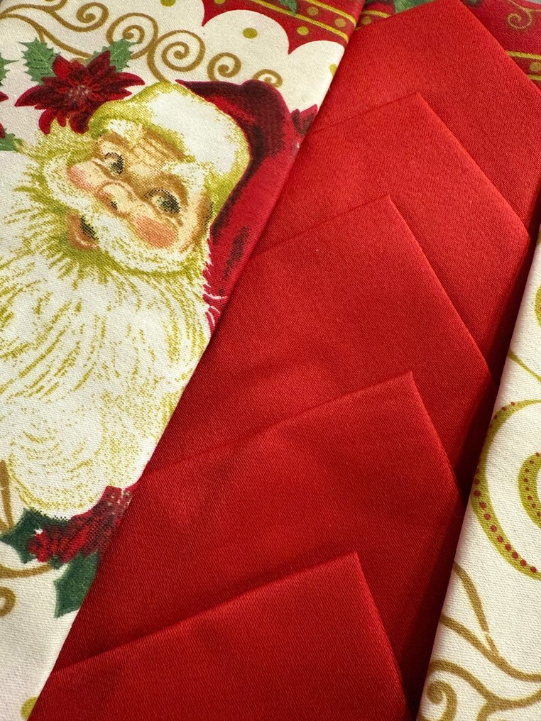Christmas tablecloth + napkins for large gatherings with Santa Claus decoration. - Tablecloth  - 2.4 m - 1.44 m #4.3
