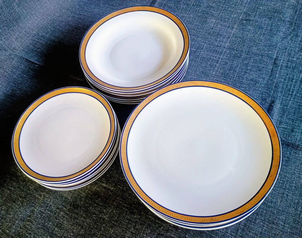 Winterling Marktleuthen - Service de dîner (23) - Greca oro e blu cobalto - Céramique, Or - Greca or et bleu cobalt #2.1