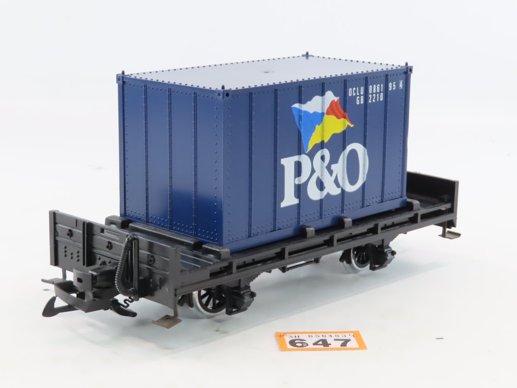 LGB G - 4103 - Τρένο μοντελισμού μεταφοράς εμπορευμάτων (1) - Δύο φορτωμένα κοντέινερ με φορτίο. - P&O #2.1