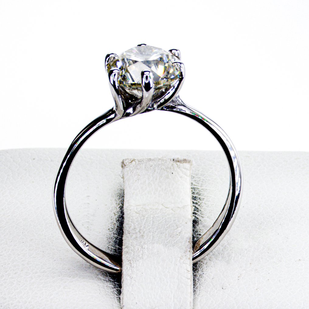 χωρίς τιμή ασφαλείας - Δαχτυλίδι αρραβώνων - 14 καράτια Λευκός χρυσός -  2.01ct. tw. Διαμάντι (Φυσικό) #1.0