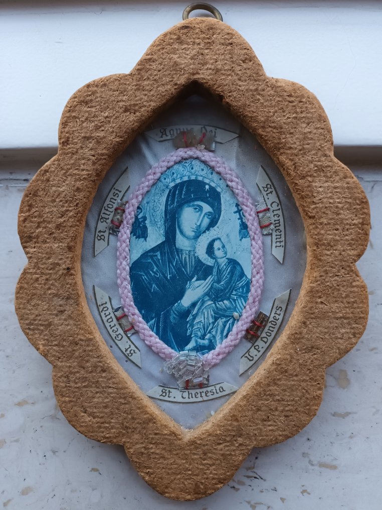  圣骨箱 - 瓶子 - 玻璃 - 纸张 - 布料 - 垃圾 - 1900 - 1920 - 天主教的圣物箱  #1.0