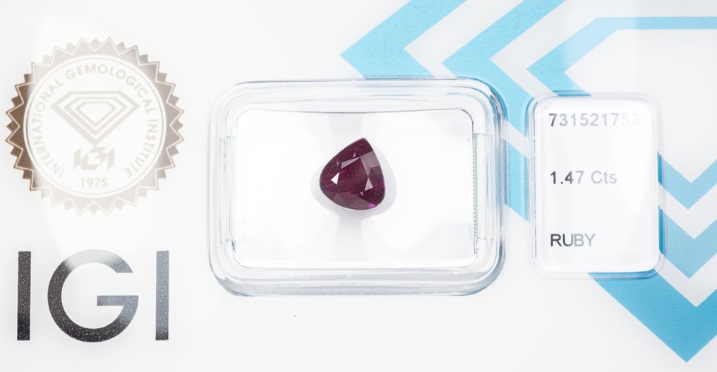 没有保留价 红宝石  - 1.47 ct - 国际宝石研究院（IGI） - 深紫红色 #3.2
