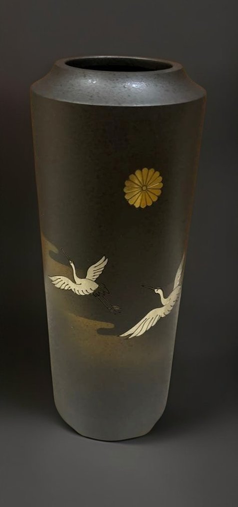 花瓶 - 黄铜色 - 日本 - H24cm Houn 花瓶  (没有保留价) #1.0