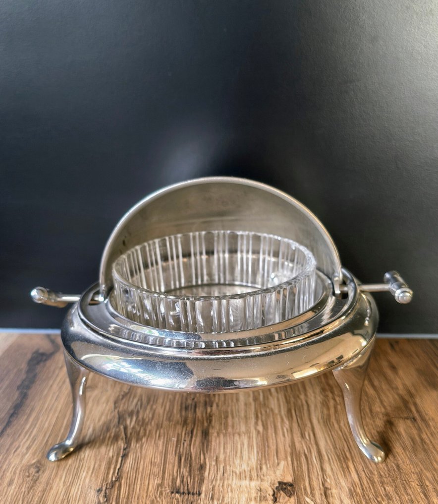 Πιάτο βουτύρου - Kaviaar bowl / kom - Επάργυρο, Κρύσταλλο - Όμορφα πατηματισμένη #2.1