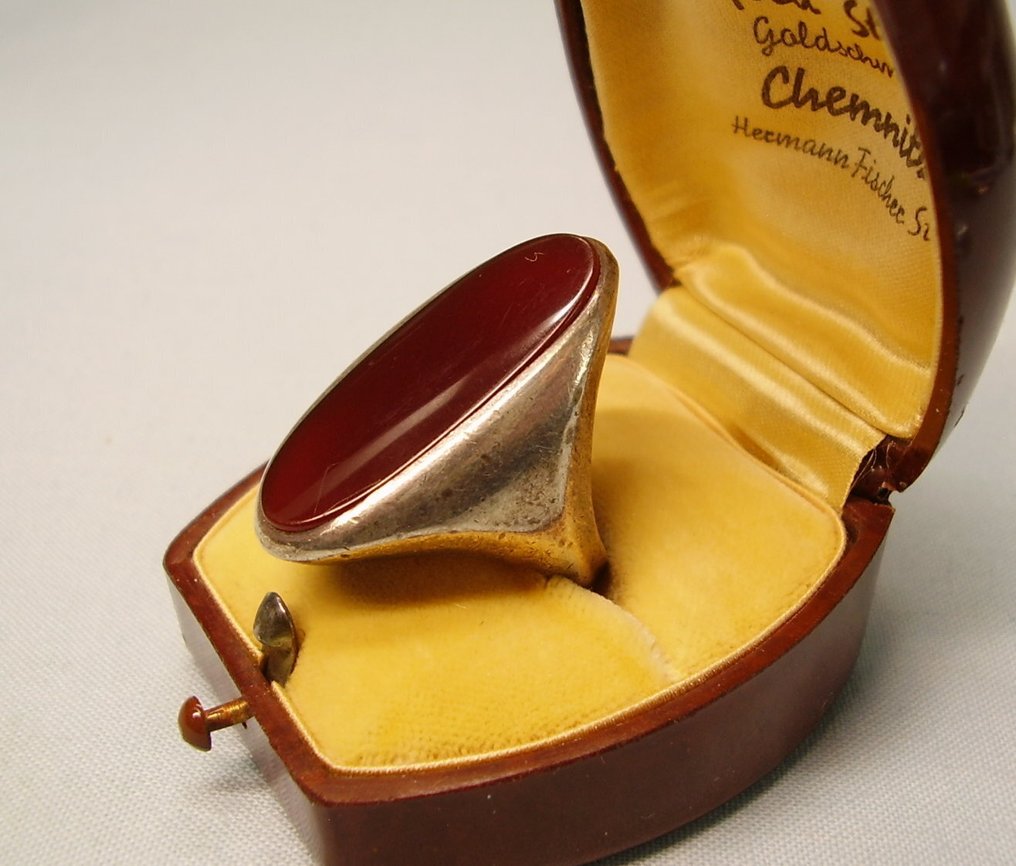 Zonder minimumprijs - Ring Zilver - 18.00ct. tw. Carneool - Massief goudsmedenwerk #2.1